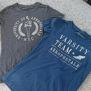 2/$14 Aeropostale EUC 2 tees dark gray/blue.
